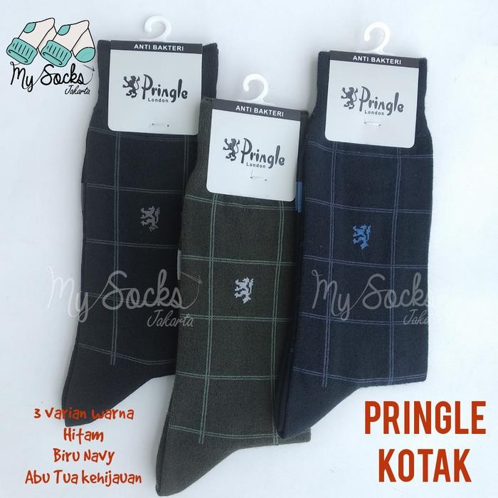 kaos kaki pria kerja formal motif pringle