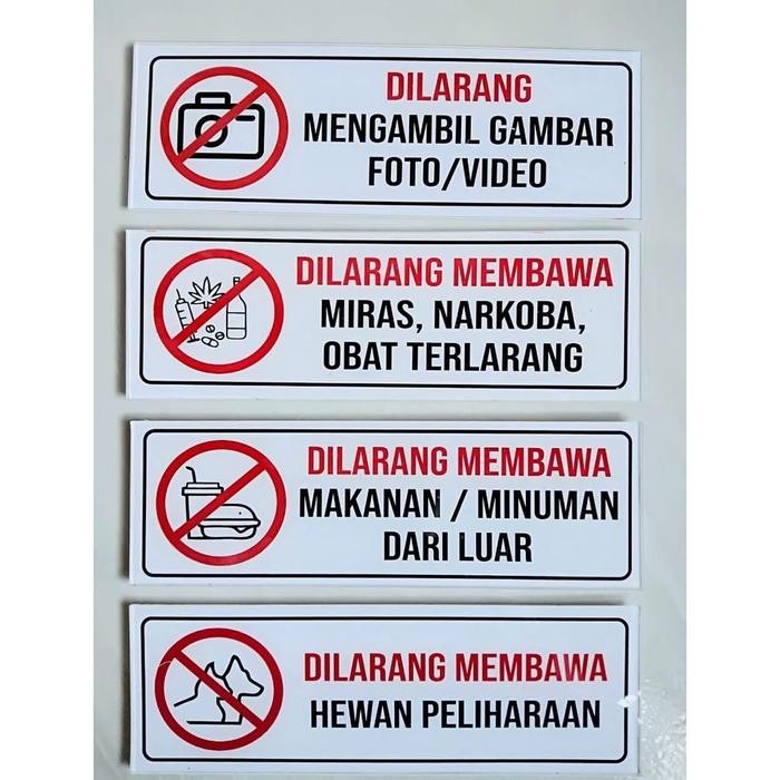 

Akrilik Dilarang Membawa Makanan, Minuman, Hewan, ObatOn,