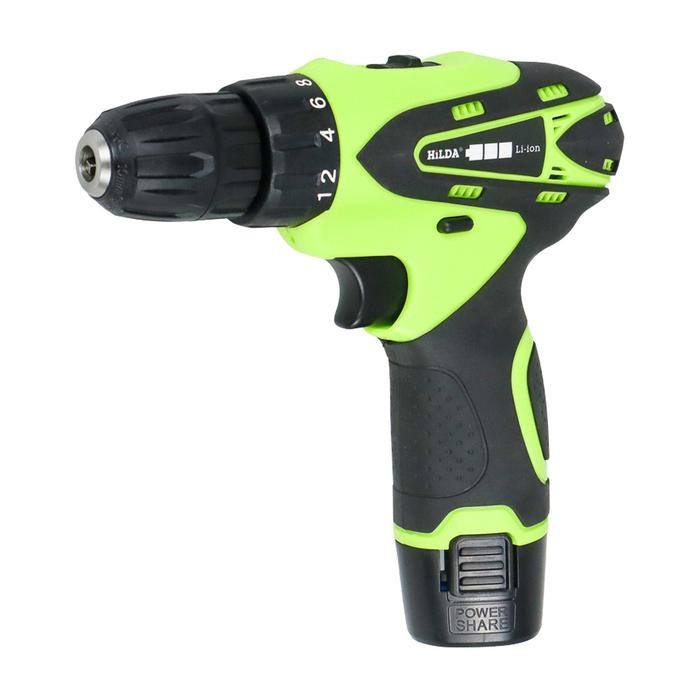 Hilda 12V Bor Listrik Baterai Lithium Bor Tangan Driver Cordless Grab/Gosend
