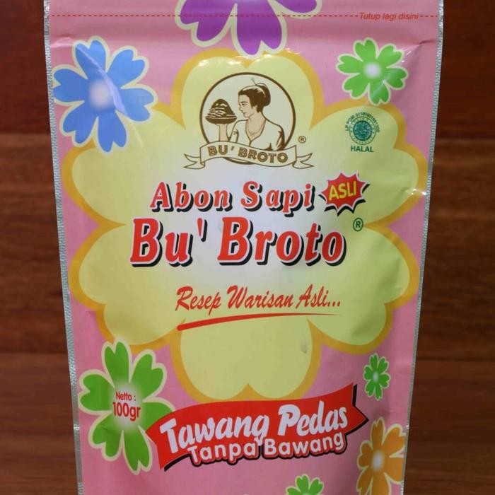 

BARANG TERLARIS ABON SAPI BU BROTO TAWANG TULEN PEDAS 100 gr KEMASAN STANDING POUCH