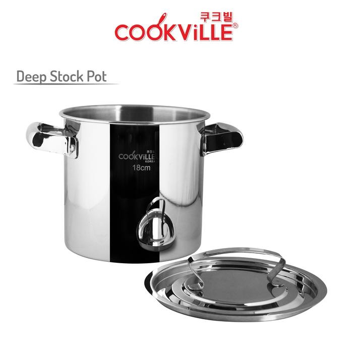 COOKVILLE DEEP STOCK POT STAINLESS STEEL