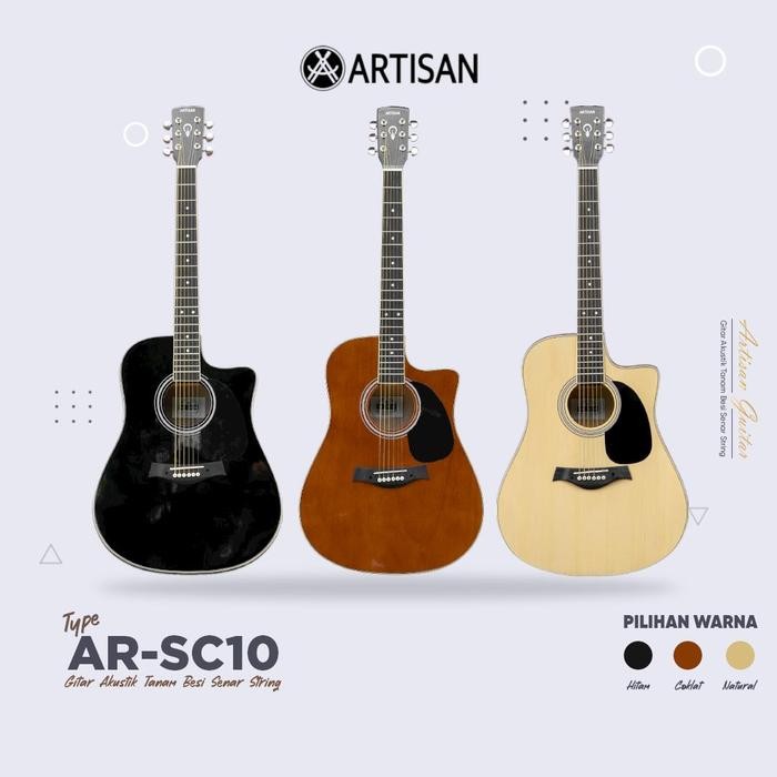 Artisan Gitar Akustik Tanam Besi Ar - Sc10 Senar String Guitar Bes Seller