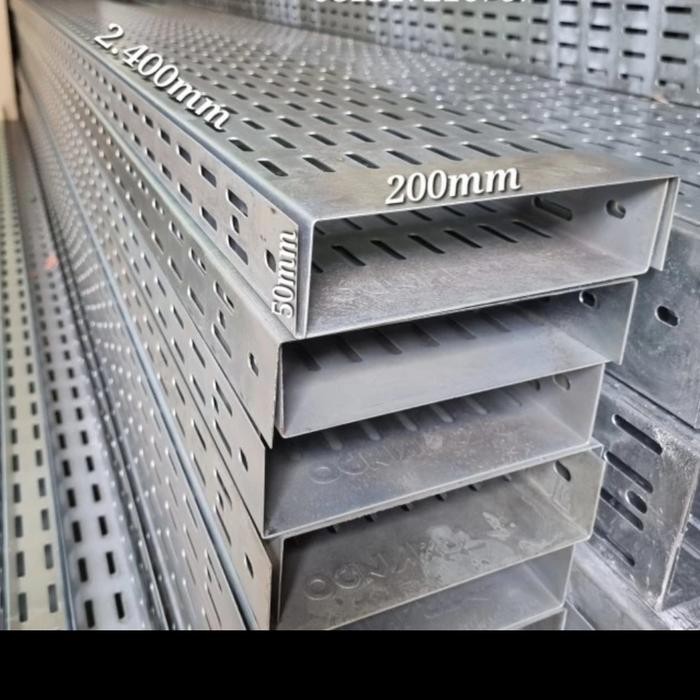 Kabel Tray 200x50x2400 Cable Tray (Tipe C dan Tipe U) Elektro / Hotdip Galvanis 200x50x2400 mm
