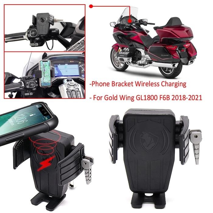 Gold Wing Motorcycle GPS Phone Holder Wireless Charging Navigation