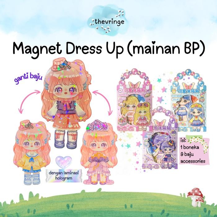 Dress Up Magnetic Doll princess mainan boneka kertas fashion ganti baju mainan anak