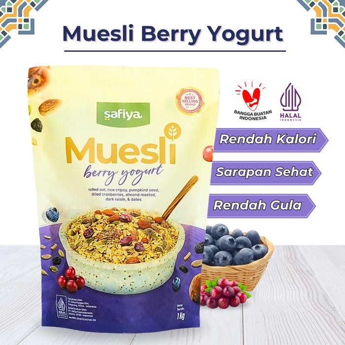 

Muesli Berry Yogurt Safiya 500 Gr Sereal Oatmeal With Almond Sarapan Sehat Premium