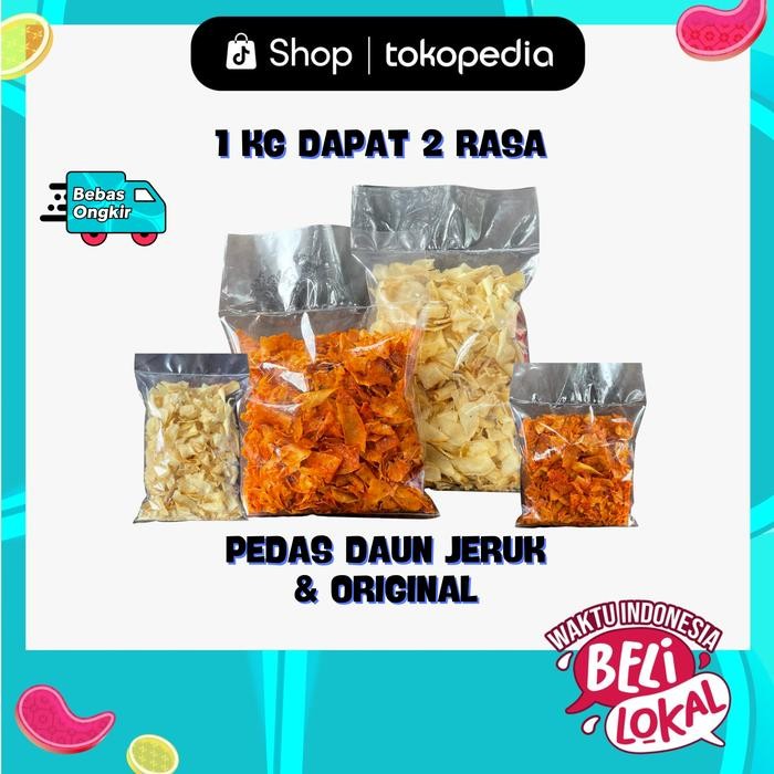 

500Gram Keripik Kriwil Pedas Daun Jeruk & Keripik Kriwil Original 500 Gram Keripik Kriwil Sari Asih