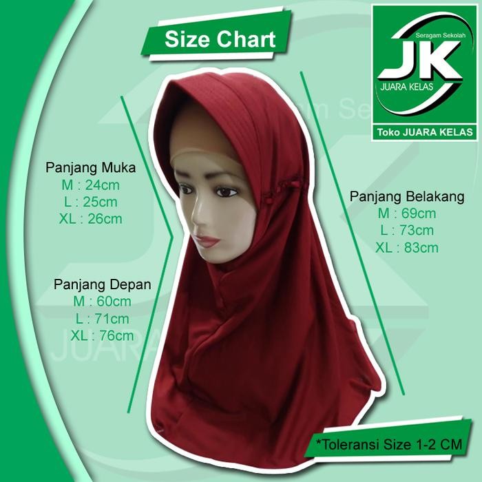 BEST SELLER Jilbab Bergo Merah Seragam Sekolah SD - Jilbab Instant - Kerudung SD