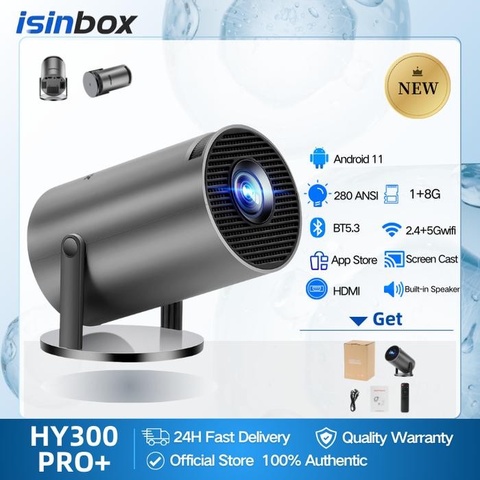 Terlaris ISINBOX HY300 PRO+ Smart Home Proyektor - 4k 20000 Lumens Android 11 Cinema Projector -