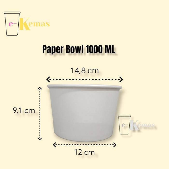 Paper Bowl Mangkuk Kertas 1000 Ml
