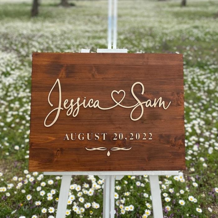 Pesta_Genz Custom Welcome Sign Kayu Welcome Sign Wedding Dekorasi Engagement