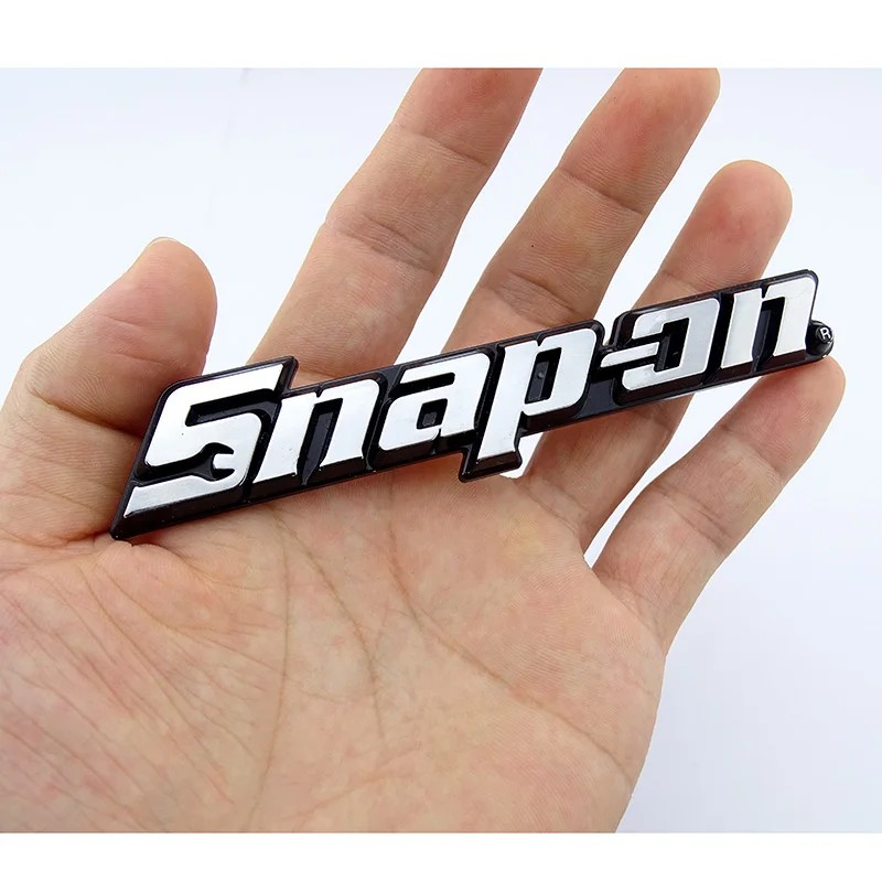 IMPORT 3D design OEM 117mm Snap On Tools ABS Plastic Silver/Black Emblem Badge Logo Toolbox Labeling