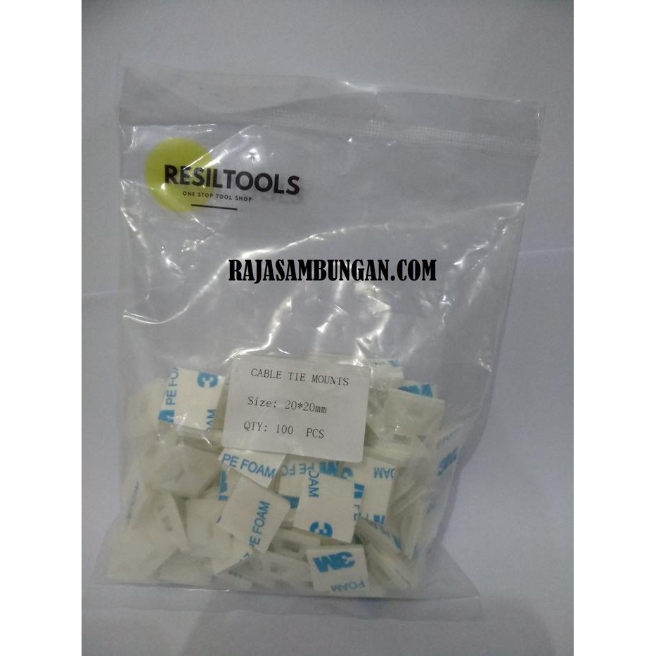 

TERLARIS! Cable Tie Mounts 20 x 20 mm Dudukan Kabel Ties Pengikat tis 100 pcs