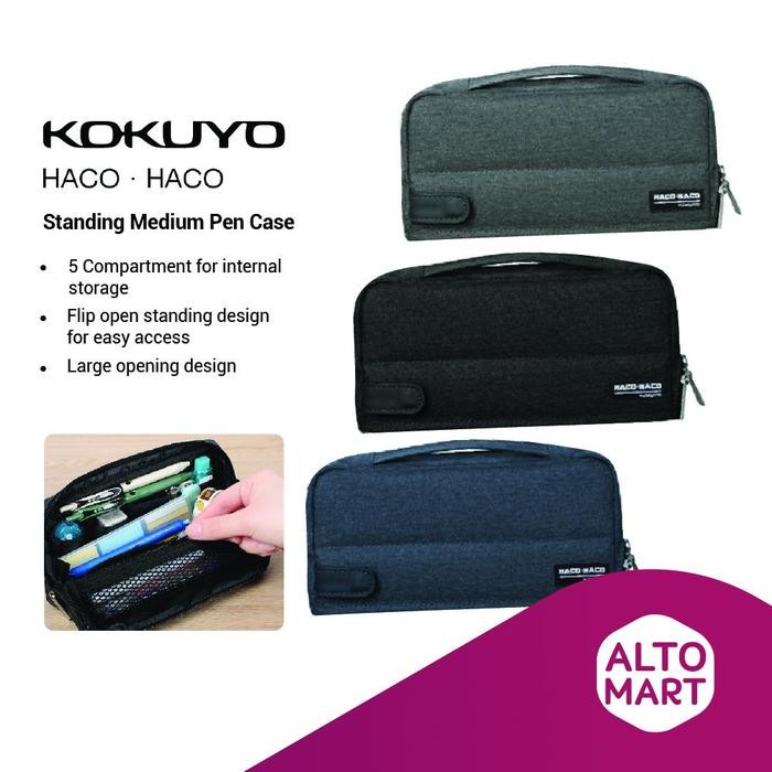 

TERBARU! Kokuyo HACO HACO Standing Medium Pen Case Pencil Make Up Storage Bag