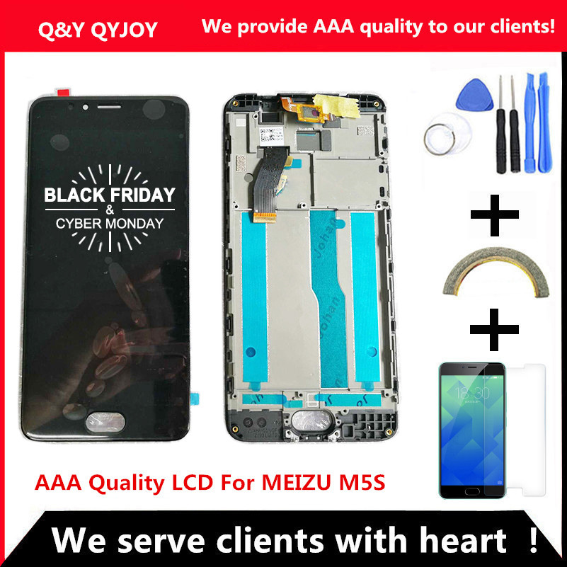 AAA Quality LCD+Frame For MEIZU M5S Lcd Display 5.2 Inch Screen+Digitizer Touch screen  For MEIZU M5