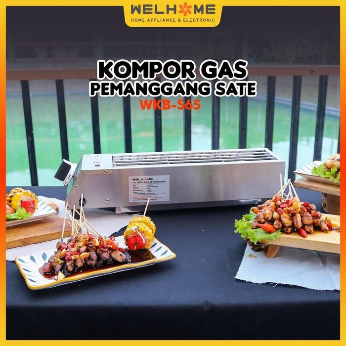 div Kompor Gas Panggangan Sate, Sosis 1 tungku 60cm Welhome WKB-S65 - Termurah