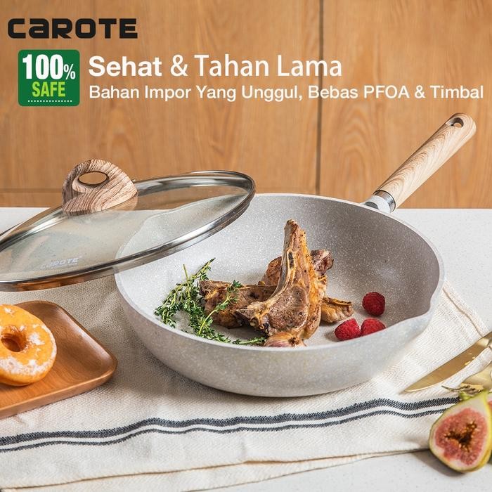 PREMIUM EVEIS SHOP - CAROTE Fry Pan - Carote Panci Wajan Penggorengan Anti Lengket Dengan Tutup