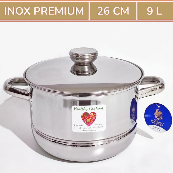 PREMIUM Panci Steamer Serbaguna BIMA Prima 26 CM Langseng Kukus Stainless Steel - B2007026ST