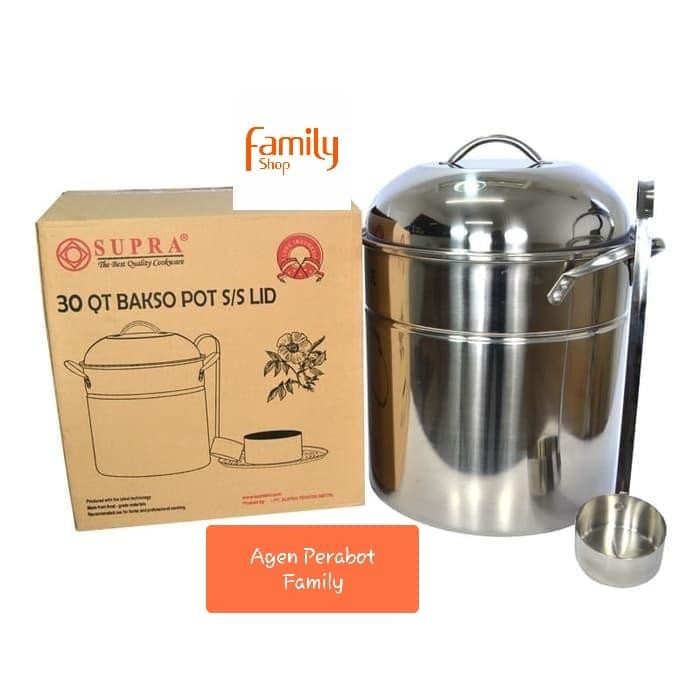 PREMIUM Panci Sarang Bakso SUPRA 30 QT Stainless Panci Supra Bakso Pot Dandang Steel Kitchenware