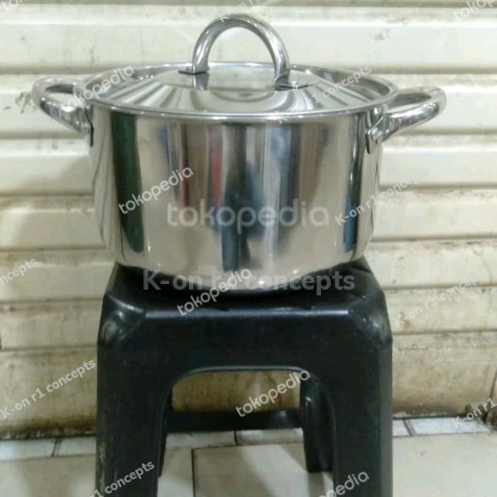 PREMIUM Panci stainless 30cm pendek bahan tebal