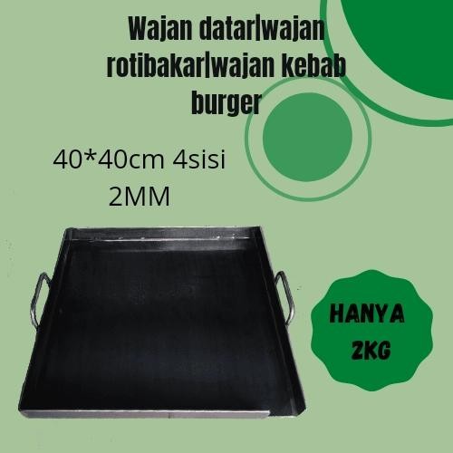 PREMIUM wajan kebab wajan burger panggangan baja datar 40*40 2mm anti lengket