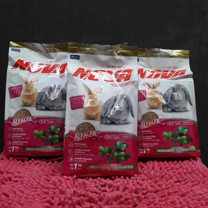 makanan kelinci nova plus alfafa