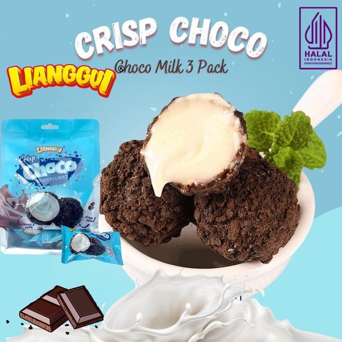 

New [HALAL] Lianggui Crisp Choco Burstlurry Ball Wafer Bulat Salut Cokelat Rasa Stroberi Kelapa