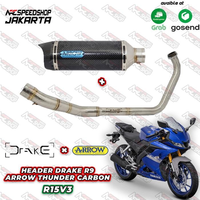 KNALPOT Motor Arrow THUNDER CARBON XSR 155/ XABRE150 / R15 V3 - FULLSYSTEM Motorcycle terlaris