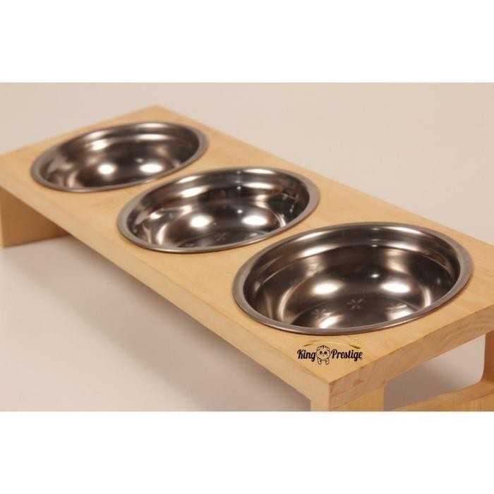 PREMIUM Tempat makan kucing anjing kayu