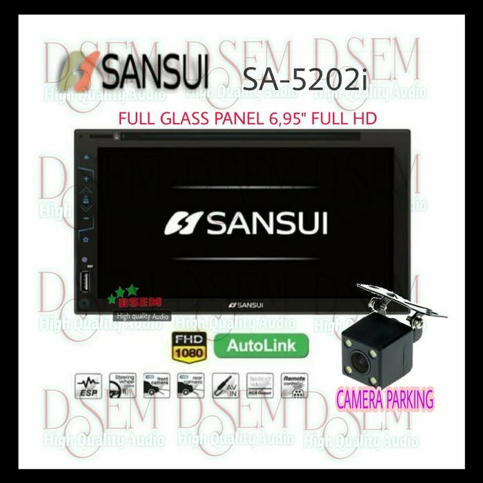 PREMIUM head unit sansui sa 5202i double din tape mobil mirrolink paket kamera