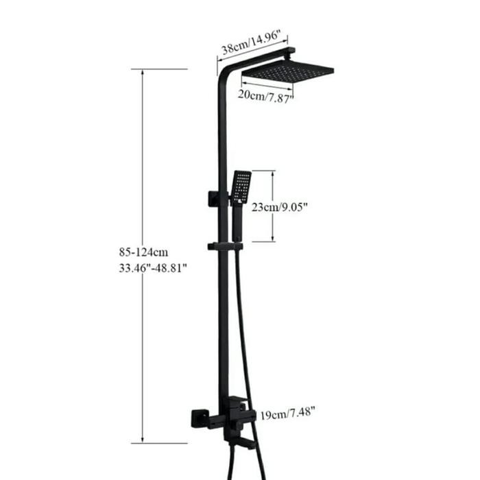 PREMIUM Shower Tiang Set Kran Panas Dingin Black Model toto