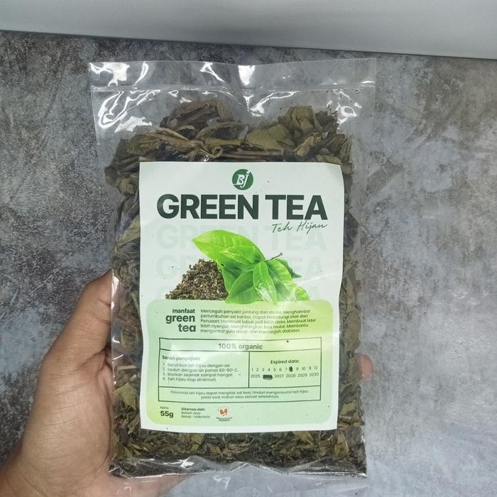 

PREMIUM Teh Hijau Asli 55gr Green Tea Premium Quality Daun Teh Hijau Kering Original Greentea