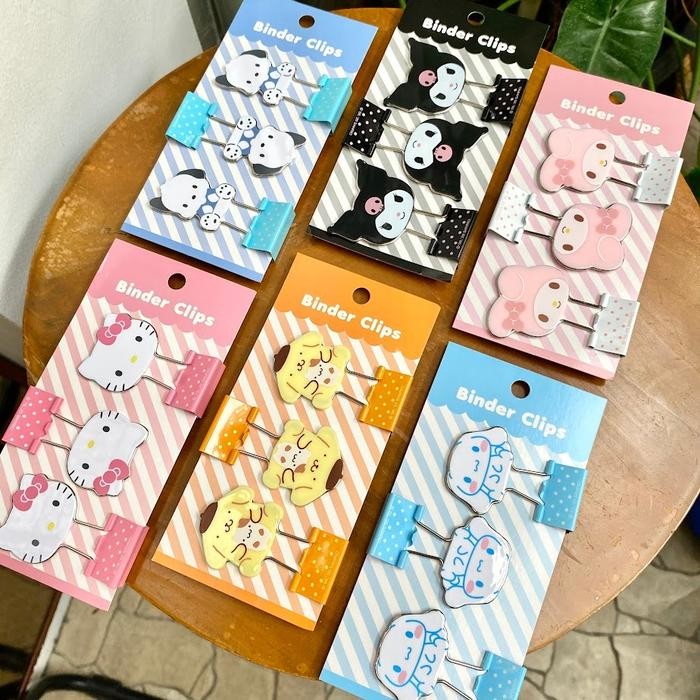 

Penjepit Kertas Binder Clip Sanrio Jepang Karaer Cinnamorol Melody Kuromi Pompompuirn Hellokitty