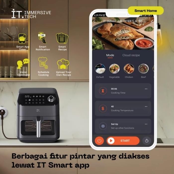 iT Smart Air Fryer B02 - Kapasitas 5.6L 1350 watt