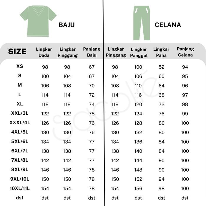 Baju Ok / Baju Jaga / Baju Scrub / Baju Oka / Celana Kain