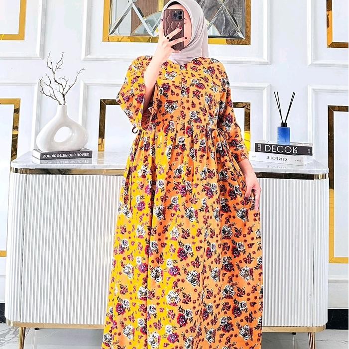 GAMIS DRESS INARA DASTER JUMBO LD 115 CM BUSUI WANITA BAHAN RAYON PREMIUM ADEM NYAMAN RATU LAKU