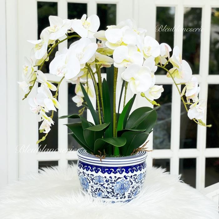 Rangkaian Bunga Meja Anggrek Latex