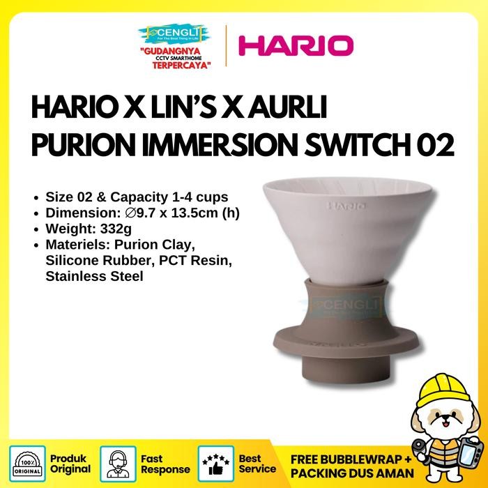 Terlaris Coffee Dripper Hario X LinS Ceramics Studio X Aurli Purion Immersion Switch Size 02 Limited