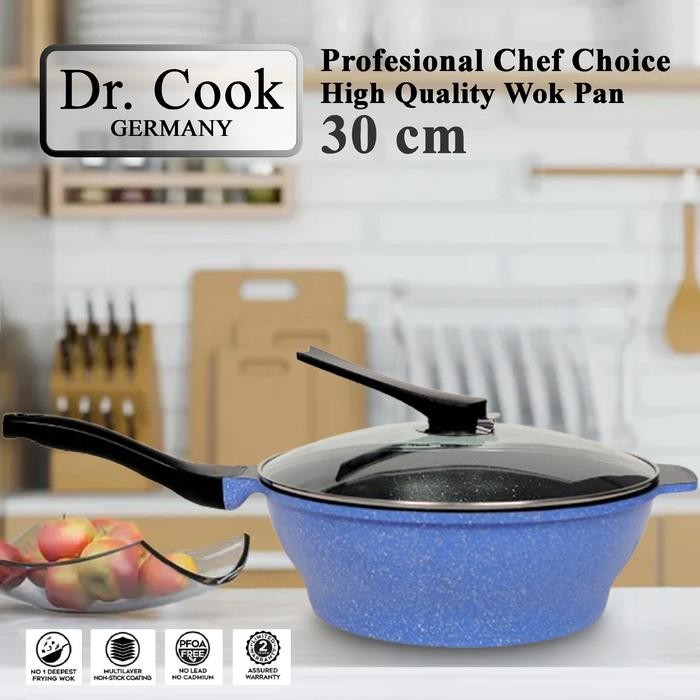 Panci Anti Lengket Dr.Cook Germany Profesional Non Stick Wok Pan - Panci Anti Lengket 30 cm