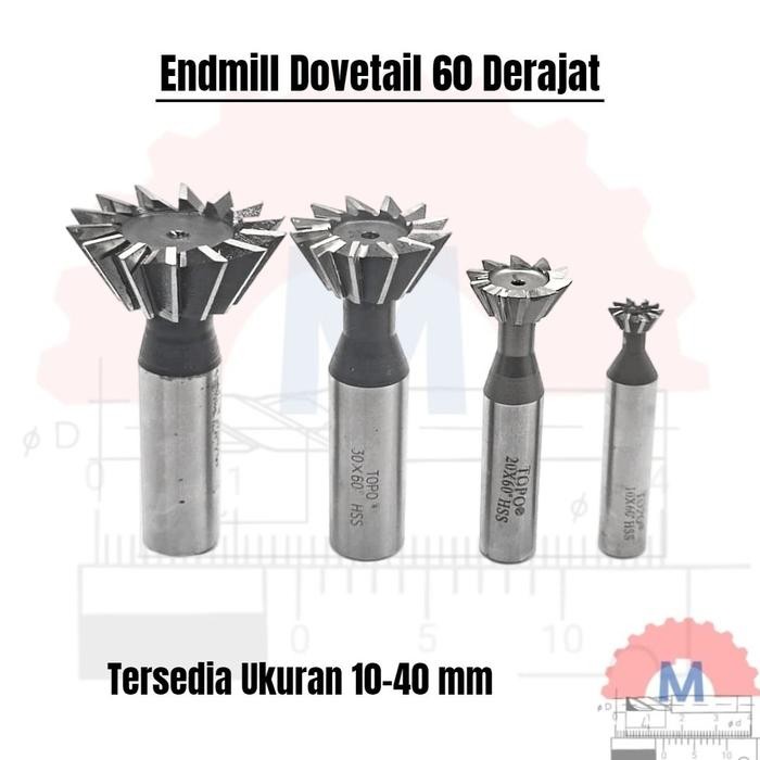Dovetail End Mill 60Degree 60 Derajat Endmill Ekor Burung Grooving