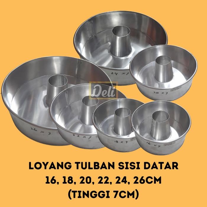 LOYANG TULBAN ALUMINIUM SISI DATAR/LOYANG TULBAN 16-26CM TINGGI 7CM