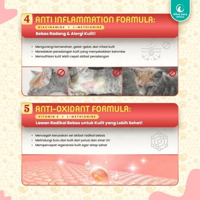 OLIVE CARE VITAMIN KUCING CATOPIA L-METHIONINE SUPLEMEN ASAM AMINO UNTUK PRODUKSI KERATIN,