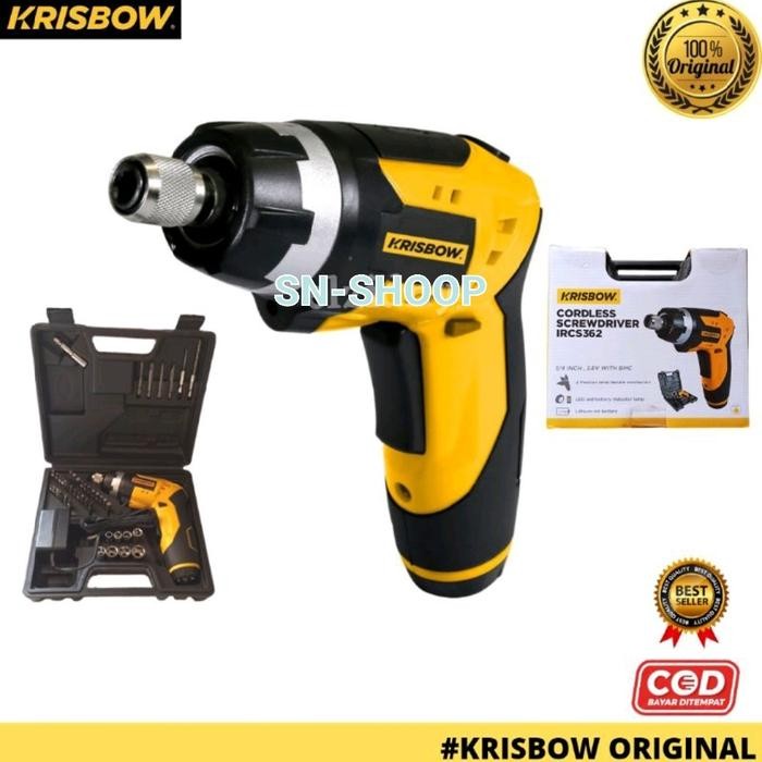 Krisbow Cordless 3,6V Obeng Listrik Bor Listrik
