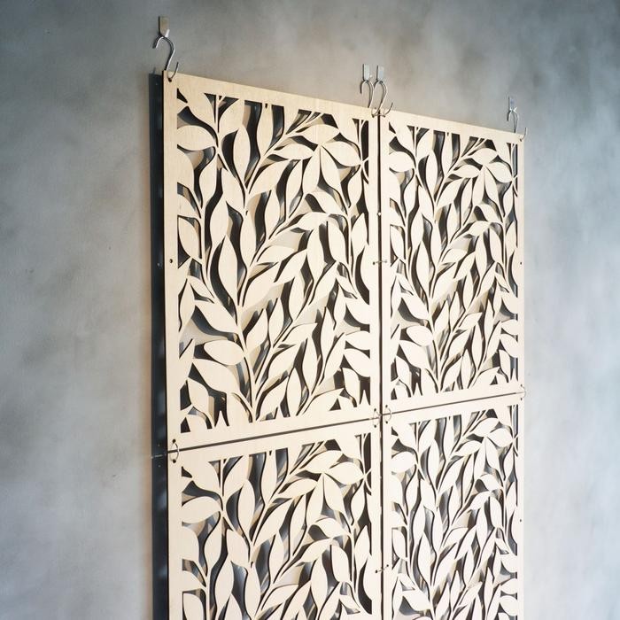 Sekat pembatas Ruangan gantungPartisi Tirai laser kayu