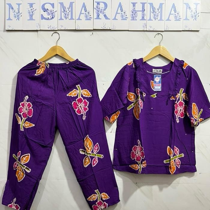 setelan CP batik alvin ABG Tangan 3/4 - celana panjang