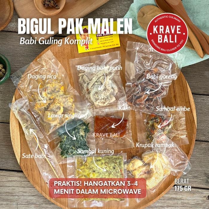 

SALE TERHOTT KRAVE BALI BIGUL PAK MALEN BABI GULING KOMPLIT 175 GRAM - MAKANAN KHAS BALI ASLI READYY