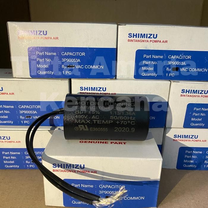 Kapasitor pompa air shimizu 8uf / Kapasitor shimizu 8 uf
