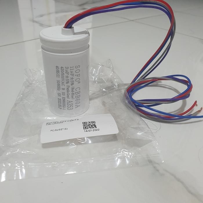 Kapasitor/ capacitor mesin cuci SHARP 10 kg 11+3 uf ORIGINAL