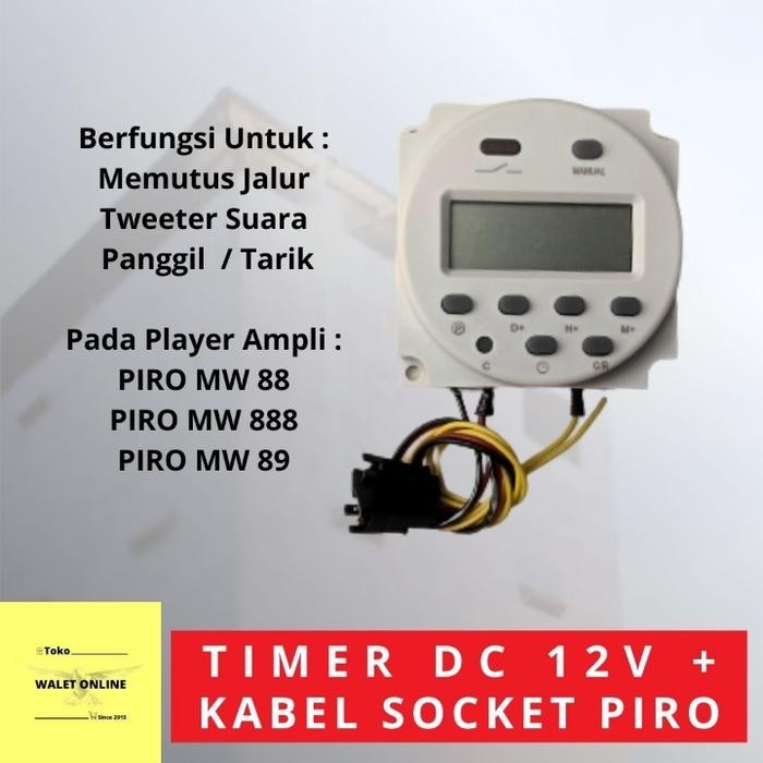 TIMER DC 12V DIGITAL SOLDER KABEL SOCKET TIMER AMPLI PIRO MW 88 888 89