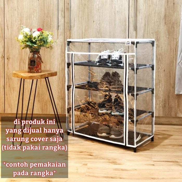 NINE BOX COVER FULL MIKA PLASTIK UNTUK RAK SEPATU